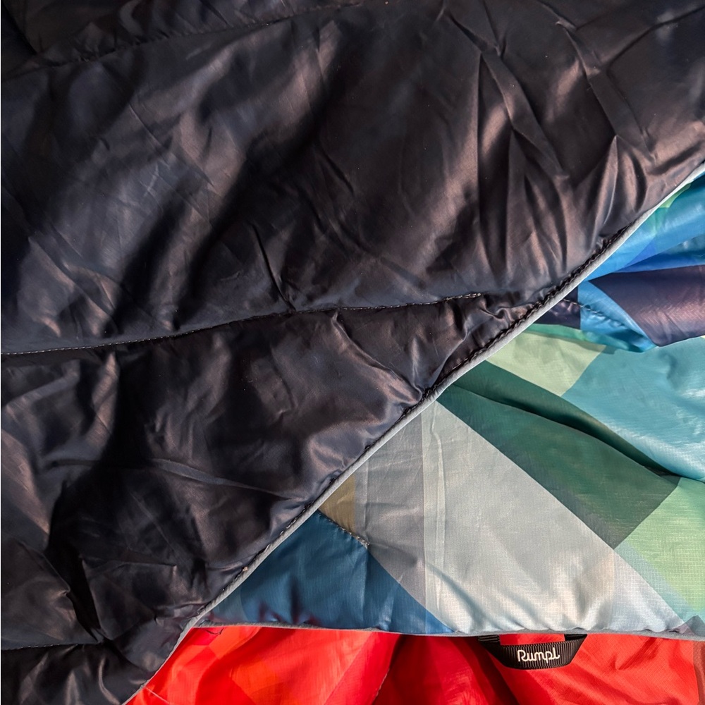 Rumpl Reversible Blanket in Blue and Multicolor